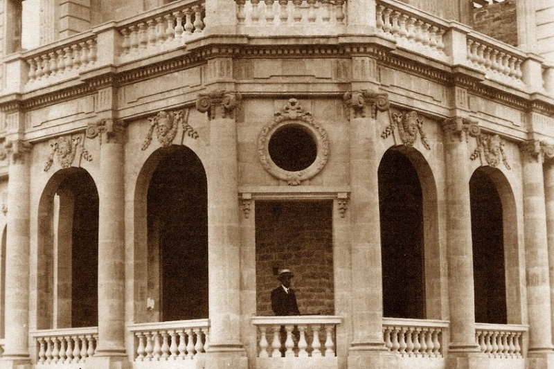 Pilavakis on the veranda of his mansion.