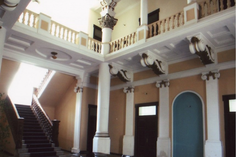 The interior of the mansion, when it was used a a library.