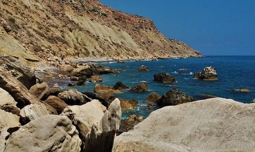 Nudist beach at Pissouri