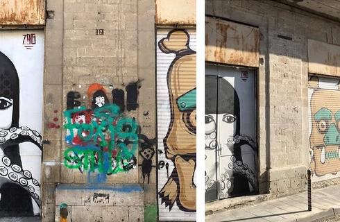VIDEO + PHOTOS: Οι γκραφιτάδες της Λεμεσού καθάρισαν τους τοίχους στα νεοκλασικά του κέντρου!