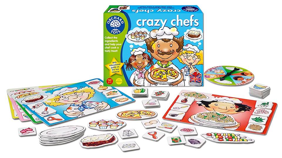 Crazy Chefs €14.60 Οι τρελοί Σεφ Διασκεδάστικό παιχνίδι συνδυασμού για τη δημιουργία γευμάτων! Μάζεψε τα υλικά και βοήθησε το <<Σεφ>> να μαγειρέψει ένα νόστιμο γεύμα. Γίνε ο πρώτος που θα μαζέψει όλα 