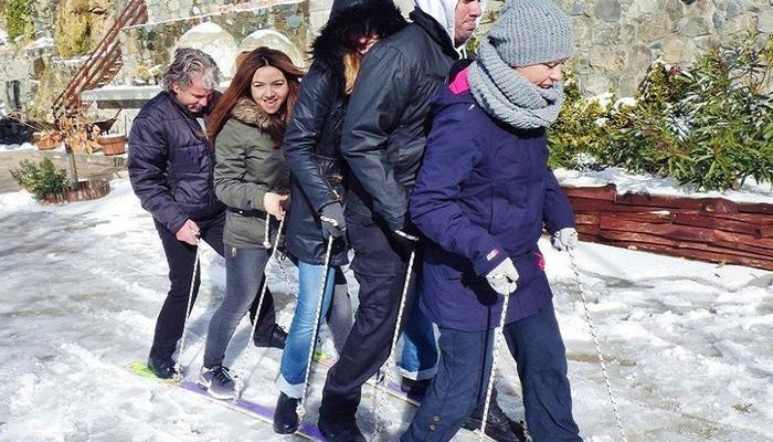 At the Limassol Mountains you learn how to ski in... a chain!
