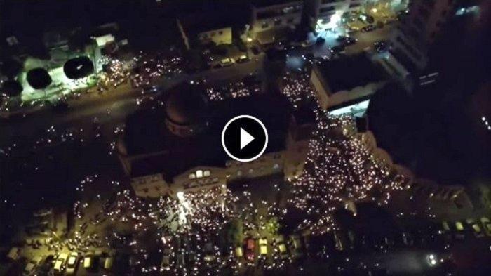 VIDEO: Hundreds of candles and a bonfire seen from Limassol’s sky sure are awe inspiring!