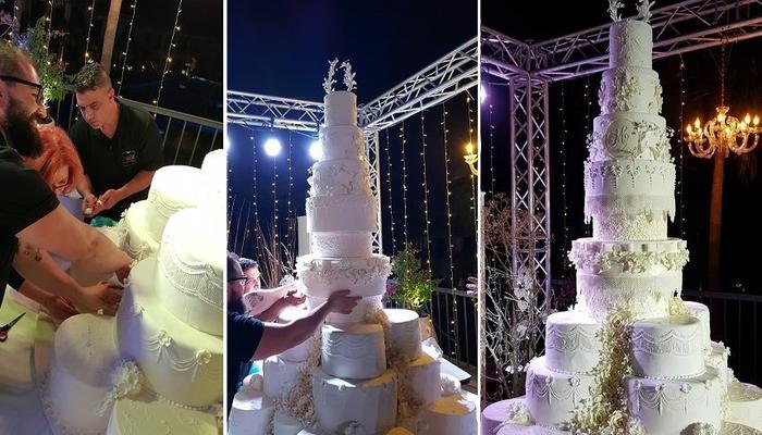 PHOTOS: A gigantic, 500-kg wedding cake in Limassol!