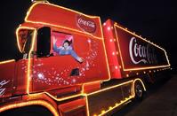 Santa Claus arrives to Limassol in the Christmas Coca-Cola truck!