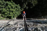 PHOTOS: They enjoyed the only double bridge in Cyprus, hanging on ropes!