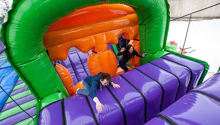 An 'arena' with inflatable games for kids and adults, at the Limassol city center!