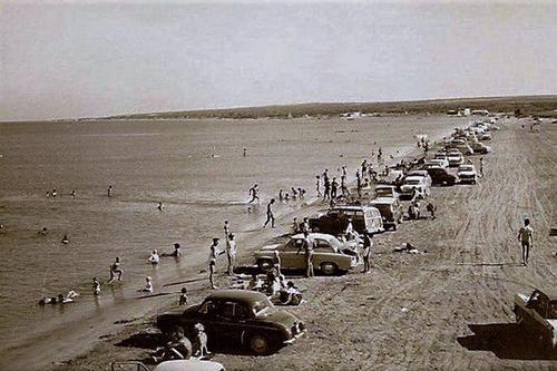 A famous Limassol beach long before the lounges and the beach bars!