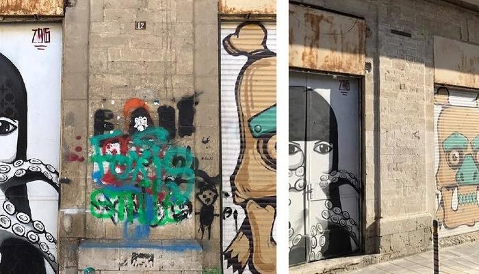 VIDEO + PHOTOS: Limassol's graffiti artists cleaned the classic buildings' walls in the city center!