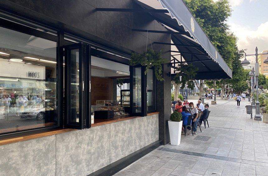 High Point: The old kiosk on Anexertasias' Street, has been transformed into a modern café!