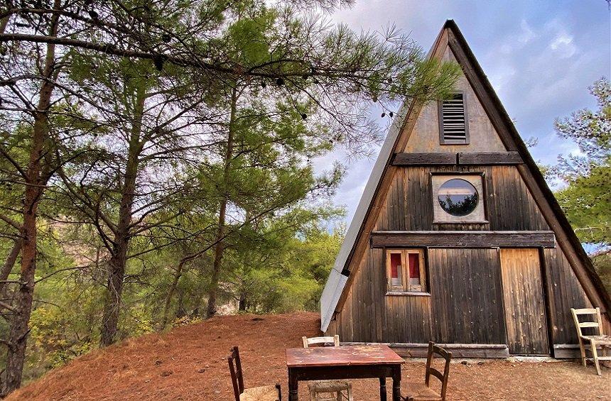 The triangular little house hidden in the forest of the Limassol mountains!