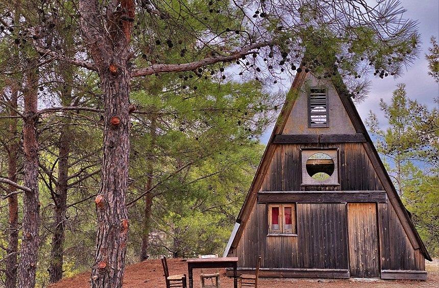 The triangular little house hidden in the forest of the Limassol mountains!