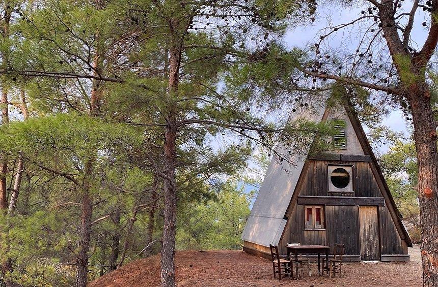 The triangular little house hidden in the forest of the Limassol mountains!