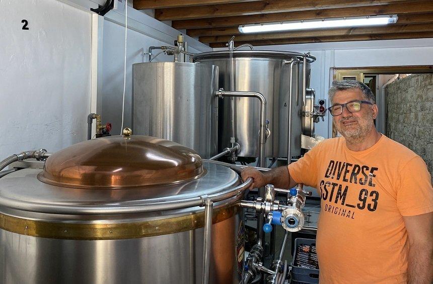 Bes Beer: Kyriakos has set up a small brewery  in his village, with delightful flavors!