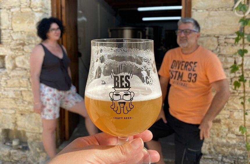 Bes Beer: Kyriakos has set up a small brewery  in his village, with delightful flavors!