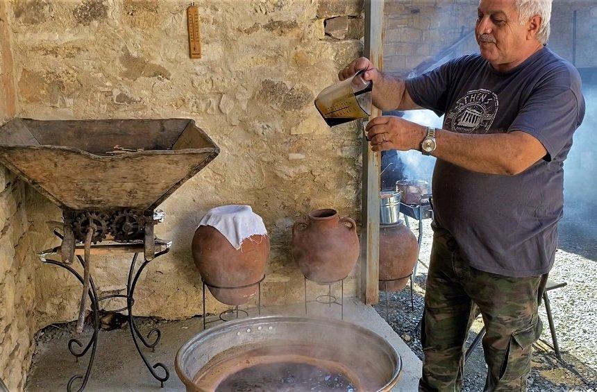 Stelios and his family, keep an ancient tradition in the village alive!