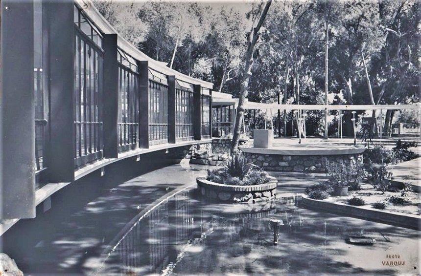 The modern kiosk at the Limassol Municipal Garden