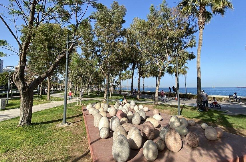 The eggs of the 'Birth' in the Limassol Sculpture Park