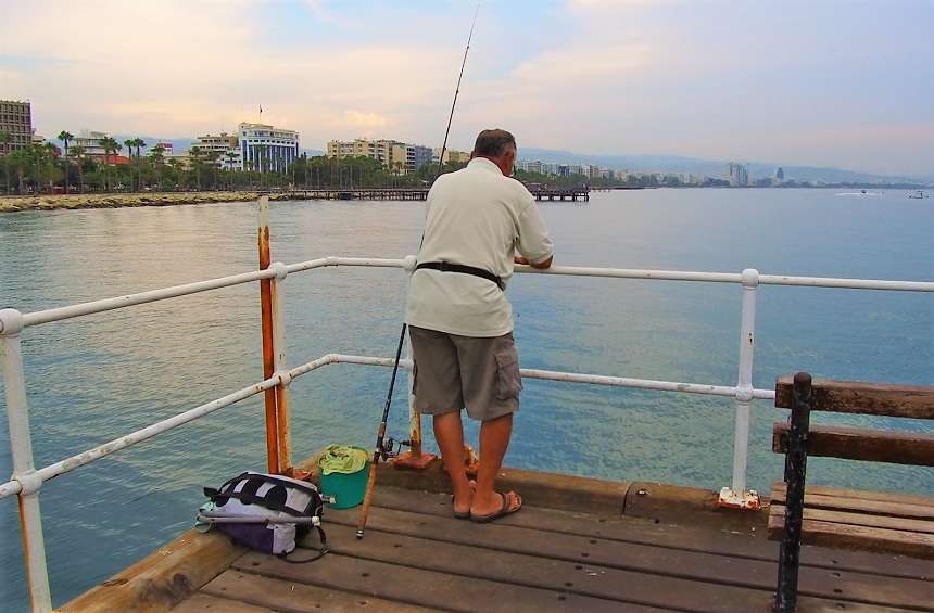 Fishing by the shore