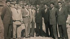 With fellow students in the countryside of Athens.