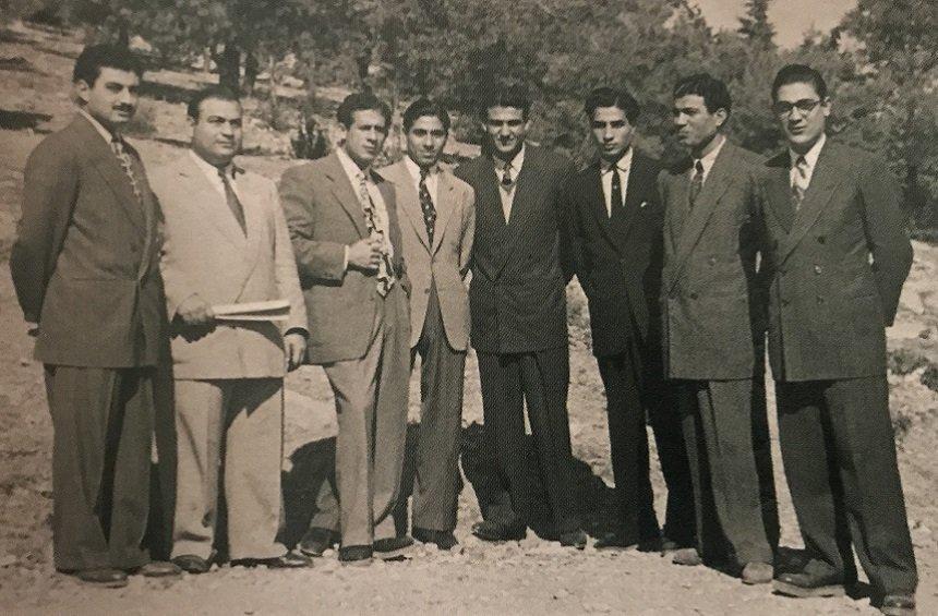 With fellow students in the countryside of Athens.