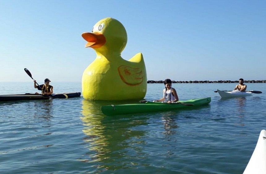 PHOTOS: A huge yellow duck has landed at Limassol's coastline!