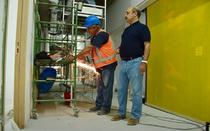 Nikolaos Zamboglou at the construction site of the German Oncology Center.