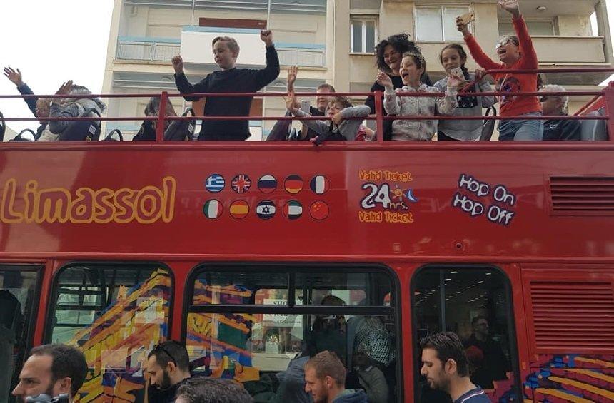 PHOTOS + VIDEO: An open-roof, red bus has began its tours in Limassol!