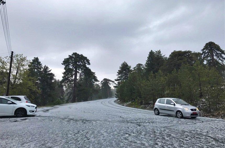 PHOTOS: Indeed, Troodos under a... white siege in the middle of May!