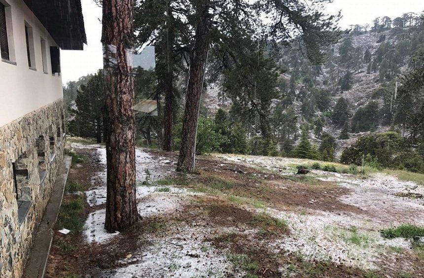 PHOTOS: Indeed, Troodos under a... white siege in the middle of May!